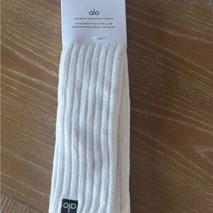 ALO Yoga White Scrunch Socks